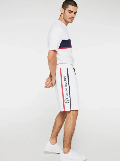 Shorts And Swim|Sergio Tacchini Abbey Shorts- White/ Adrenaline Rush