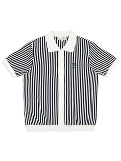 Polos|Sergio Tacchini Abramo Knit Polo- Pearled Ivory/ Maritime Blue