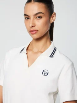 View All|Sergio Tacchini Atri Velour Polo- Gardenia