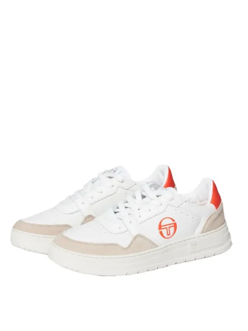 For The Court|Sergio Tacchini Court Classic Mp Sneaker- White/ Tofu/ Ponciana Red