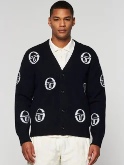 Knitwear|Sergio Tacchini Cucire Cardigan- Maritime Blue