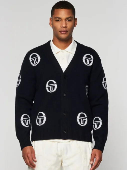 Knitwear|Sergio Tacchini Cucire Cardigan- Maritime Blue