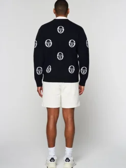 Knitwear|Sergio Tacchini Cucire Cardigan- Maritime Blue