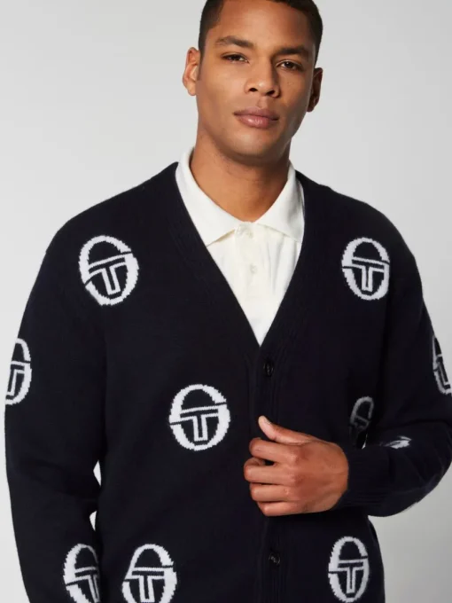 Knitwear|Sergio Tacchini Cucire Cardigan- Maritime Blue