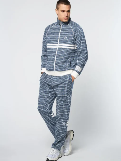 Jackets|Sergio Tacchini Dallas Houndstooth Track Jacket- Maritime Blue