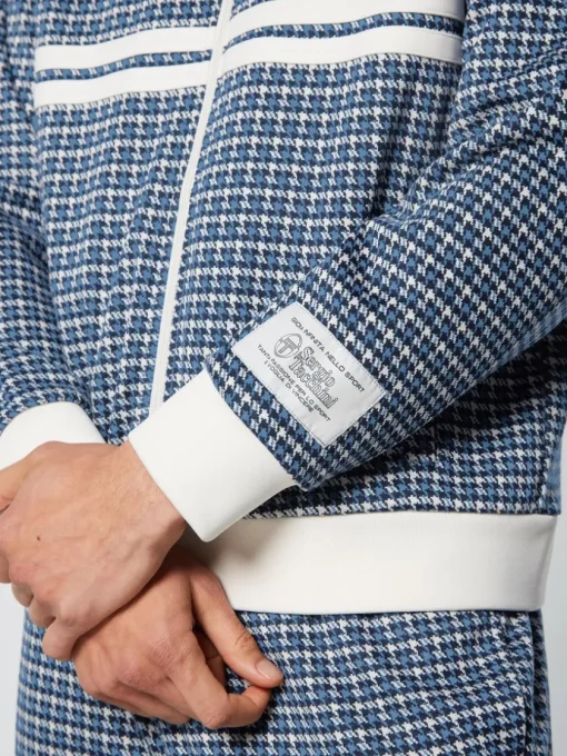 Jackets|Sergio Tacchini Dallas Houndstooth Track Jacket- Maritime Blue