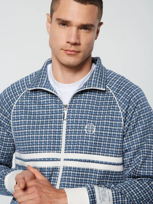 Jackets|Sergio Tacchini Dallas Houndstooth Track Jacket- Maritime Blue