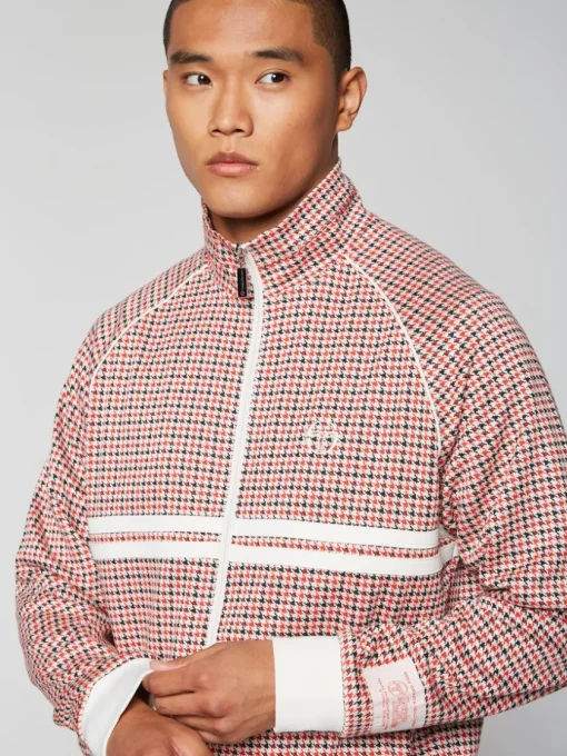 Jackets|Sergio Tacchini Dallas Houndstooth Track Jacket- Poinciana