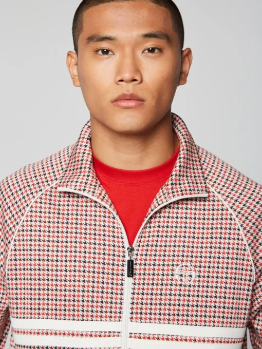 Jackets|Sergio Tacchini Dallas Houndstooth Track Jacket- Poinciana