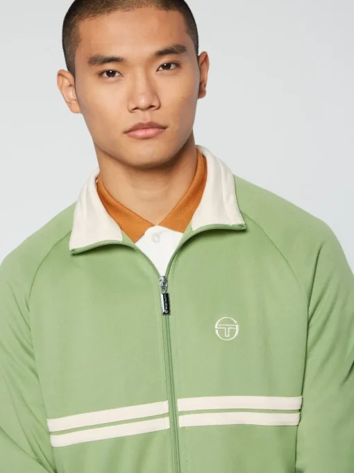 View All|Sergio Tacchini Dallas Track Jacket Archivio- Jade Green/ Pearl Ivory