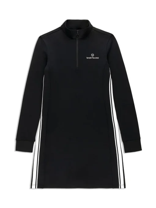View All|Sergio Tacchini Damarindo Half-Zip Track Dress- Black