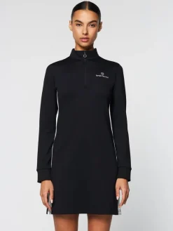 View All|Sergio Tacchini Damarindo Half-Zip Track Dress- Black