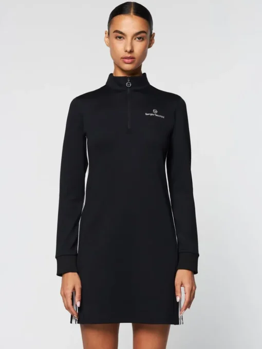 View All|Sergio Tacchini Damarindo Half-Zip Track Dress- Black
