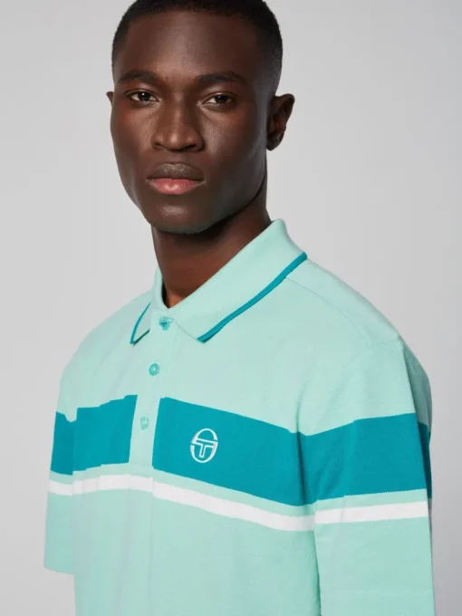 Polos|Sergio Tacchini Damarindo Polo- Ocean Wave/ Blue Grass