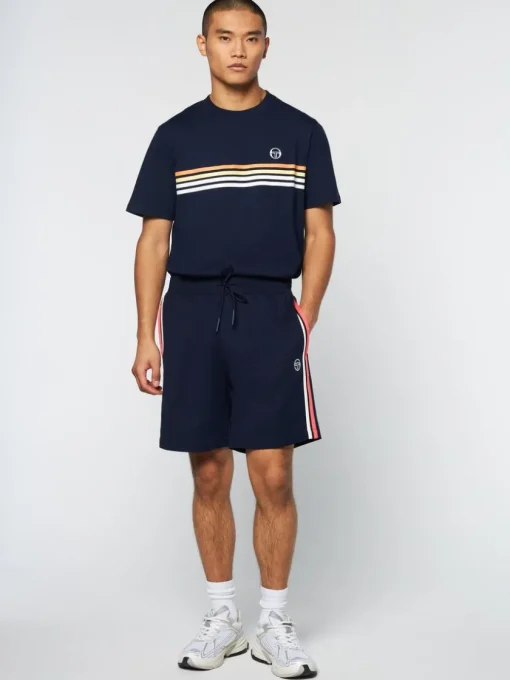 The Essentials|Sergio Tacchini Damarindo Short Archivio- Gardenia/ Maritime Blue