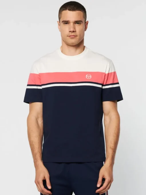 T-Shirts|Sergio Tacchini Damarindo T-Shirt Archivio -Gardenia/ Maritime Blue