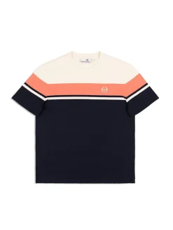 The Essentials|Sergio Tacchini Damarindo T-Shirt Archivio -Gardenia/ Maritime Blue