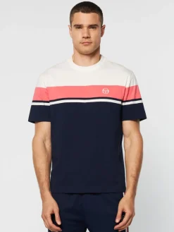 The Essentials|Sergio Tacchini Damarindo T-Shirt Archivio -Gardenia/ Maritime Blue
