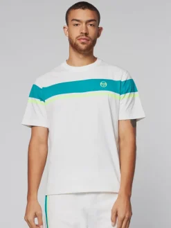 T-Shirts|Sergio Tacchini Damarindo T-Shirt- Gardenia/ Blue Grass