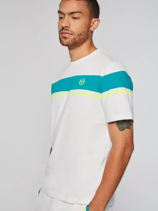 T-Shirts|Sergio Tacchini Damarindo T-Shirt- Gardenia/ Blue Grass