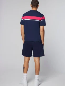 T-Shirts|Sergio Tacchini Damarindo T-Shirt- Maritime Blue/ Rasberry