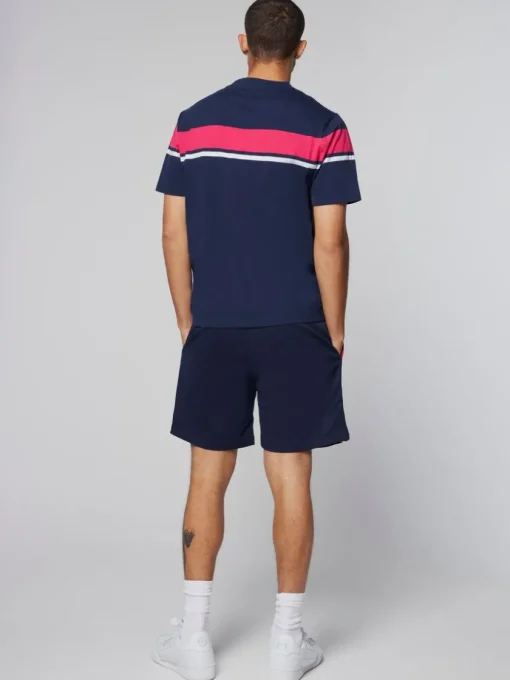 T-Shirts|Sergio Tacchini Damarindo T-Shirt- Maritime Blue/ Rasberry