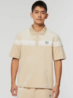 Velour|Sergio Tacchini Damarindo Velour Polo-Cement/ Gardenia