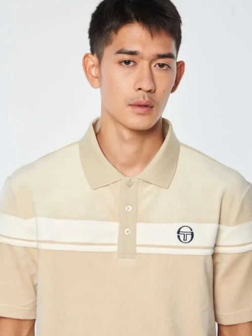 Velour|Sergio Tacchini Damarindo Velour Polo-Cement/ Gardenia