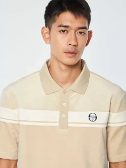 Polos|Sergio Tacchini Damarindo Velour Polo-Cement/ Gardenia