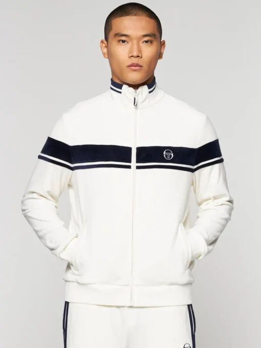 Velour|Sergio Tacchini Damarindo Velour Track Jacket- Gardenia