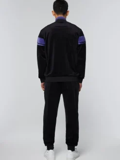 Velour|Sergio Tacchini Damarindo Velour Track Jacket- Black/ Liberty