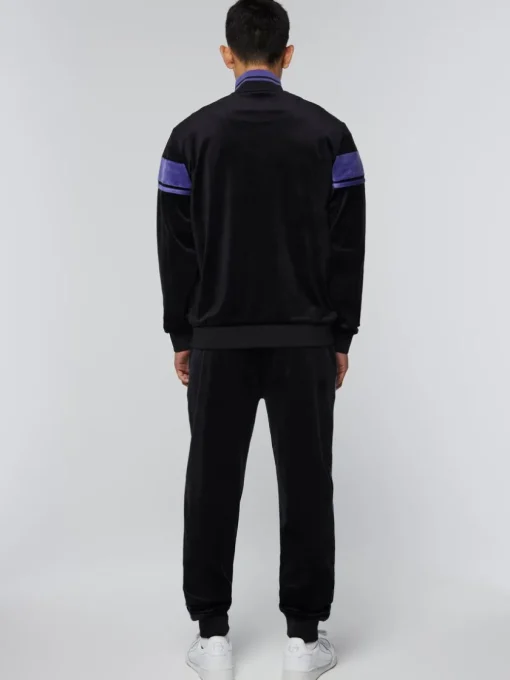 Velour|Sergio Tacchini Damarindo Velour Track Jacket- Black/ Liberty