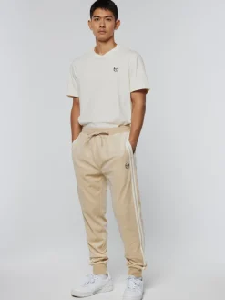 Velour|Sergio Tacchini Damarindo Velour Track Pant-Cement/ Gardenia
