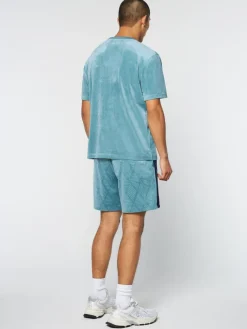 Velour|Sergio Tacchini Debossed Damarindo Velour T-Shirt- Larkspur