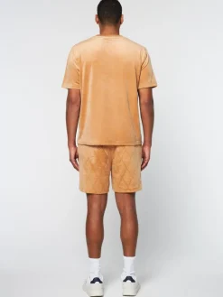 T-Shirts|Sergio Tacchini Debossed Damarindo Velour T-Shirt- Meerkat
