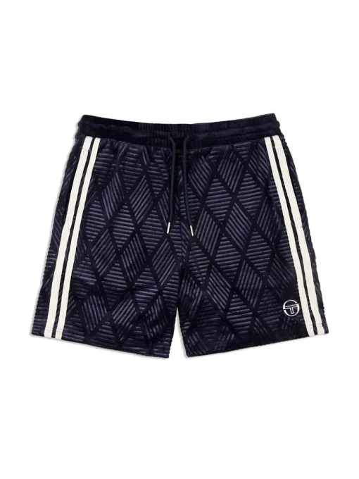 Velour|Sergio Tacchini Debossed Damarindo Velour Short- Maritime Blue