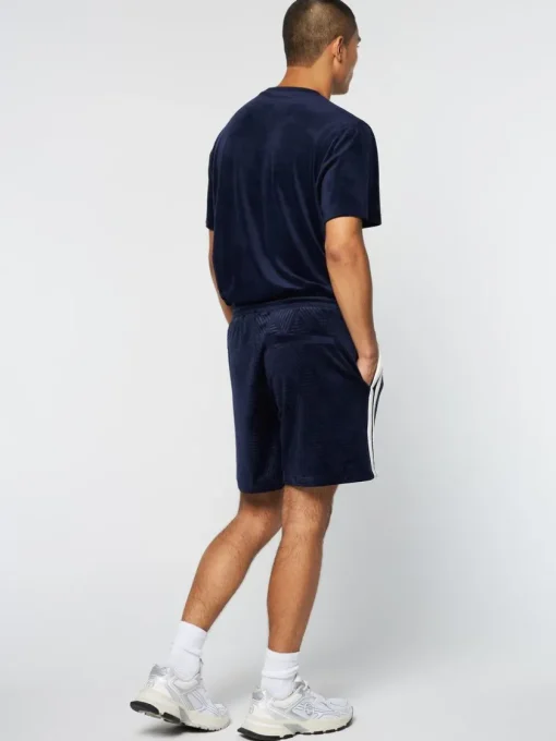 Velour|Sergio Tacchini Debossed Damarindo Velour Short- Maritime Blue