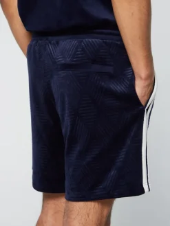 Velour|Sergio Tacchini Debossed Damarindo Velour Short- Maritime Blue