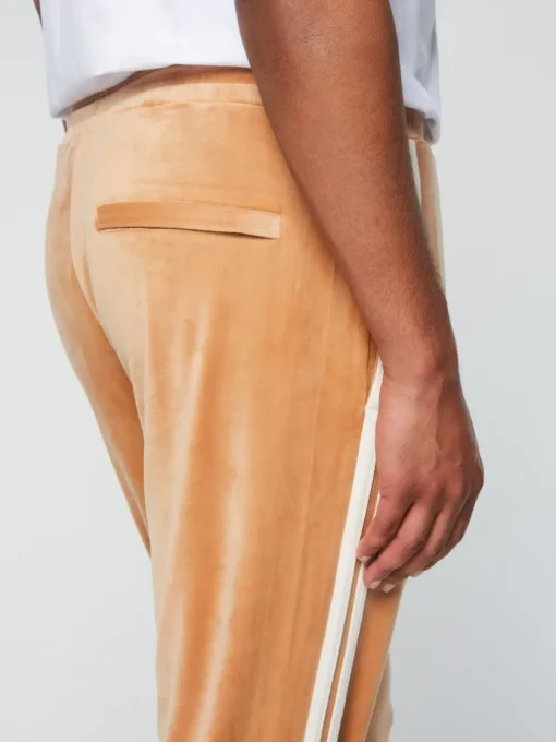 View All|Sergio Tacchini Debossed Damarindo Velour Track Pant- Meerkat