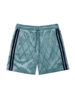 Shorts And Swim|Sergio Tacchini Debossed Damarindo Velour Short- Larkspur