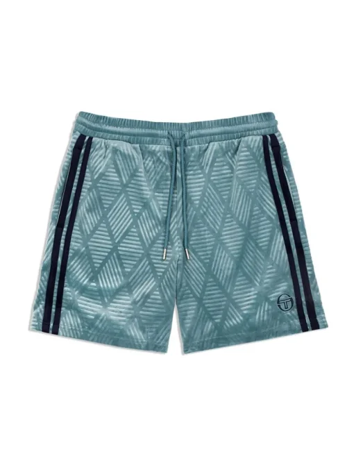 Shorts And Swim|Sergio Tacchini Debossed Damarindo Velour Short- Larkspur