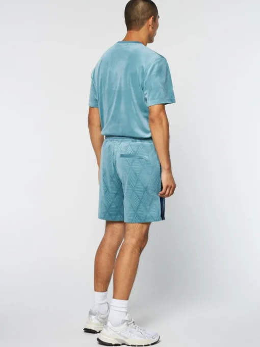 Shorts And Swim|Sergio Tacchini Debossed Damarindo Velour Short- Larkspur