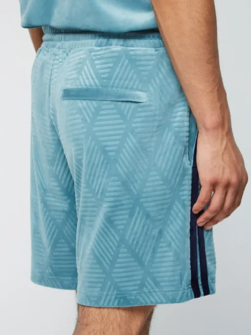 Shorts And Swim|Sergio Tacchini Debossed Damarindo Velour Short- Larkspur