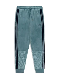 Tracksuits|Sergio Tacchini Debossed Damarindo Velour Track Pant- Larkspur