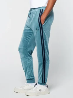 Tracksuits|Sergio Tacchini Debossed Damarindo Velour Track Pant- Larkspur