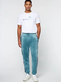 Tracksuits|Sergio Tacchini Debossed Damarindo Velour Track Pant- Larkspur
