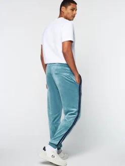 Tracksuits|Sergio Tacchini Debossed Damarindo Velour Track Pant- Larkspur