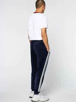 Tracksuits|Sergio Tacchini Debossed Damarindo Velour Track Pant- Maritime Blue
