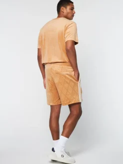 Shorts And Swim|Sergio Tacchini Debossed Damarindo Velour Short- Meerkat