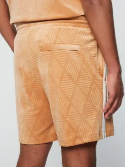 Shorts And Swim|Sergio Tacchini Debossed Damarindo Velour Short- Meerkat